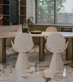 Daya Worldwide Curve Dining Chair with sleek, modern design and curved wooden seat and metal legs for contemporary dining spaces.
