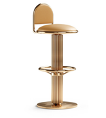 Daya Worldwide Aureo bar stool with a sleek wooden seat and metal legs, modern design for contemporary kitchen or bar area.