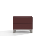 Daya Worldwide Arc Wrap bedside table with a sleek curved design, wood finish, and a minimalist tabletop for bedroom decor.