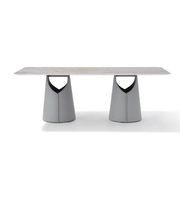 Luna Sculpt dining table by Daya Worldwide featuring a sleek, modern design with a smooth wooden surface and sculpted base.