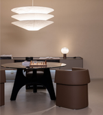 Modern Eclipse Sculpt Dining Table by Daya Worldwide with smooth, sculpted surface and sleek design for contemporary dining rooms.