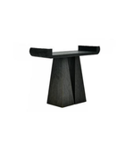 Sculpted black console table with sleek design, featuring a smooth surface and modern style, by Daya Worldwide.