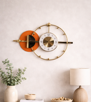 Orange luxury wall clock by Daya Worldwide featuring a bold, modern design perfect for stylish home decor.