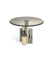 Daya Worldwide Nova Side Table with sleek wooden top and minimalist metal legs, modern bedroom or living room decor piece.