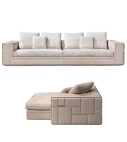 Daya Worldwide Monza Luxe sectional sofa with plush beige upholstery and modern design, perfect for contemporary living rooms.