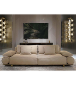 Roma roll-arm luxury sofa by Daya Worldwide featuring plush fabric, elegant design, and comfortable seating in a modern living room setting.