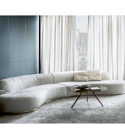 Daya Worldwide Aurora Curve Modular Sofa in fabric with curved design and plush cushions, ideal for modern living rooms.
