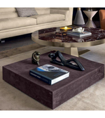 Square Daya Worldwide coffee table with a sleek wooden surface and minimalist design, perfect for modern living rooms.