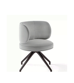 Swivel dining chair by Daya Worldwide featuring a modern design with a cushioned seat and wooden legs.