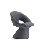Curved Daya Worldwide dining chair with a sleek design, featuring a smooth seat and elegant wooden legs.