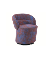 Round back dining chair with wooden legs and upholstered seat, featuring a sleek, modern design from Daya Worldwide.