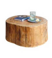 Modern wooden log coffee table from Daya Worldwide, featuring a natural textured finish and sturdy design for living room decor.