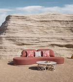 Outdoor Queen Sofa Set by Daya Worldwide featuring plush cushions, stylish seating, and a sturdy frame for outdoor relaxation.