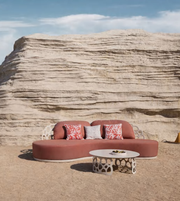 Outdoor Queen Sofa Set by Daya Worldwide featuring plush cushions, stylish seating, and a sturdy frame for outdoor relaxation.