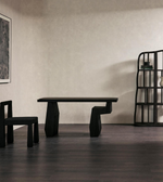Obsidian Sculpt console table by Daya Worldwide featuring a sleek black finish and modern sculpted design for stylish entryway decor.
