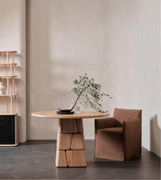 Nordic Ash dining table by Daya Worldwide, showcasing a sleek wooden surface with modern design and sturdy legs.