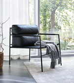 Modern Noir Frame Lounge Chair by Daya Worldwide featuring sleek black frame and plush upholstered seating for stylish comfort.
