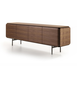 Wooden Arlo sideboard console unit with sleek design and natural wood finish, ideal for modern living room or hallway decor.