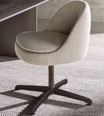 Sendai swivel dining armchair by Daya Worldwide with a modern design, featuring a cushioned seat and wooden base.