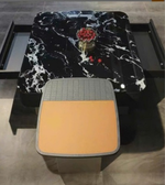Obsidian Rose center coffee table by Daya Worldwide featuring a sleek, modern design with a dark, polished finish.