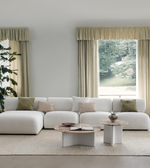 Modern Daya Worldwide cloud sectional sofa with plush cushions and sleek fabric upholstery, ideal for living room comfort.