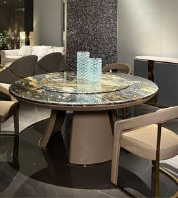 Luxury Marble Dining Table with Lazy Susan