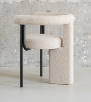 Daya Worldwide ARC dining chair with curved wooden frame and upholstered seat, modern design for dining rooms.