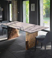 Modern wooden dining table by Daya Worldwide with sleek design, perfect for contemporary dining room decor.