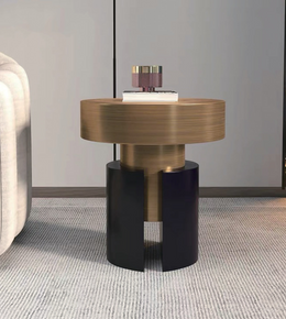 Daya Worldwide classic round side table with wooden finish, featuring a simple, elegant design for living room or bedroom decor.