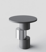 Modern round side table by Daya Worldwide, featuring a sleek design with a smooth tabletop and stylish base.