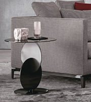 Glass top side table by Daya Worldwide featuring a sleek, modern design with a clear glass surface and stylish metal legs.