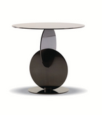Glass top side table from Daya Worldwide with a sleek design, featuring a clear glass surface and modern metal legs.