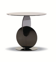 Glass top side table from Daya Worldwide with a sleek design, featuring a clear glass surface and modern metal legs.