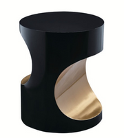 Black gold side table by Daya Worldwide featuring a sleek modern design with a round tabletop and metallic finish.