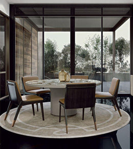 Marble Round Table with Center Turntable