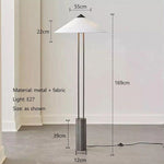 Floor lamp dimensions showing height 169 cm and cone shade width 55 cm