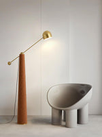 Luxury modern floor lamp used as accent lighting in living space