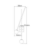 Sculptural wall sconce with angled arm and dual ambient light sources