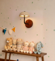 Wood and stone wall lamp in children’s room