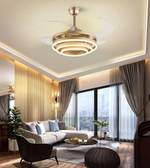 Modern living room with a ceiling fan light fixture