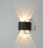 Wall-mounted light fixture with dimensions indicated on a gray background