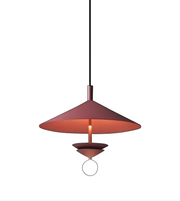 Modern pendant light with a unique design on a white background
