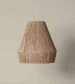 Textured pendant light on a neutral background