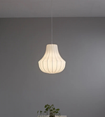 Pendant light fixture hanging against a plain gray background