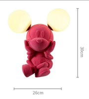 Dimension guide showing height and width of cartoon mouse lamp