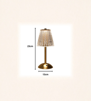 Crystal table lamp showing dimensions 23cm height