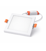Slim recessed LED panel light with external driver square design for false ceiling installation
