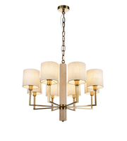 Royal linen shade chain chandelier by Daya Worldwide featuring elegant fabric shades and a stylish hanging chain design.