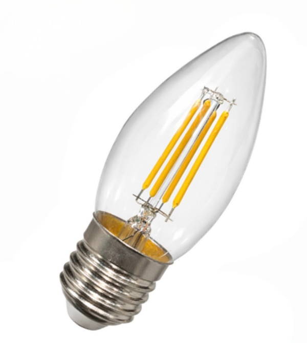 CLEAR GLASS CANDLE LED FILAMENT BULB – E27