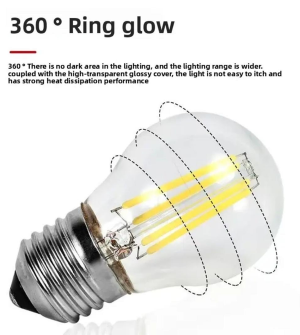 CLEAR GLASS GLOBE LED FILAMENT BULB – E27
